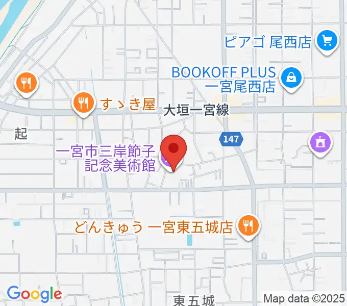 一宮市三岸節子記念美術館の地図