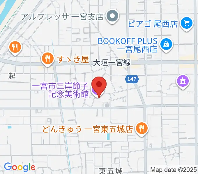 一宮市三岸節子記念美術館の地図