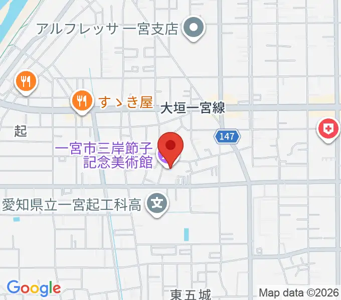 一宮市三岸節子記念美術館の地図