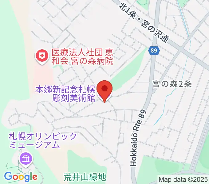 本郷新記念札幌彫刻美術館の地図