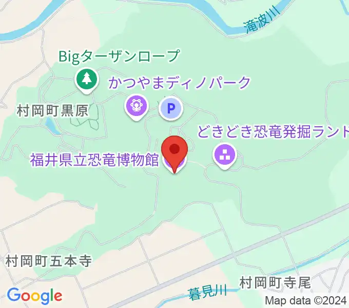 福井県立恐竜博物館の地図