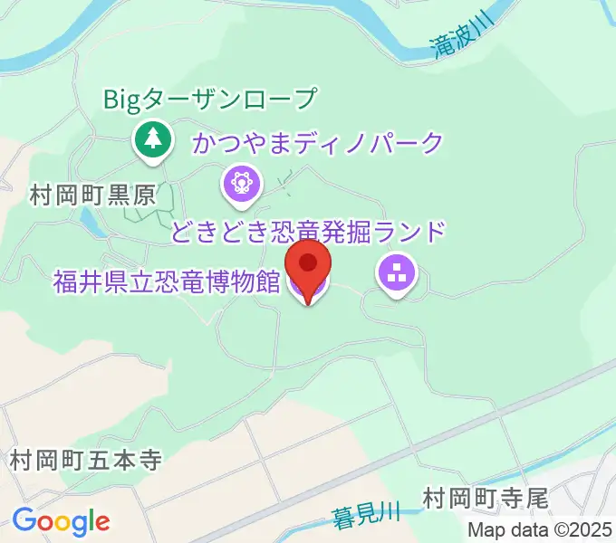 福井県立恐竜博物館の地図