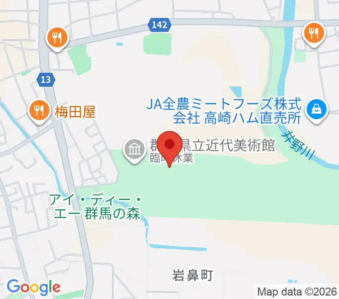 群馬県立歴史博物館の地図