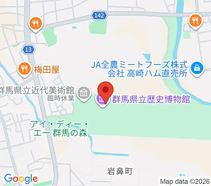群馬県立歴史博物館の地図