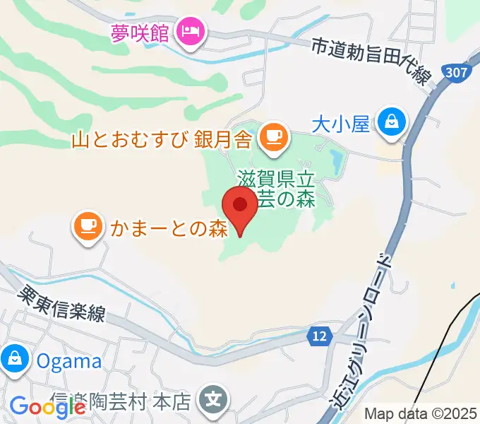 滋賀県立陶芸の森の地図