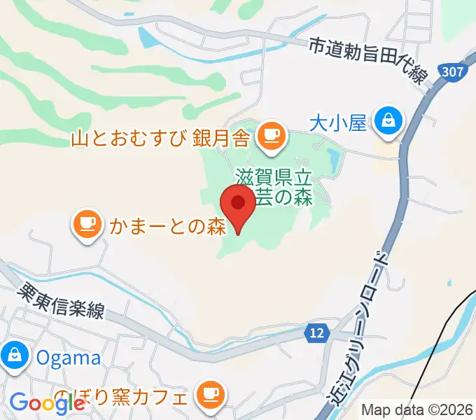 滋賀県立陶芸の森の地図