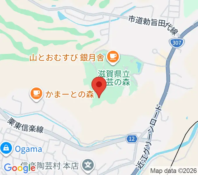 滋賀県立陶芸の森の地図