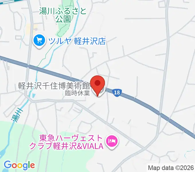 軽井沢千住博美術館の地図