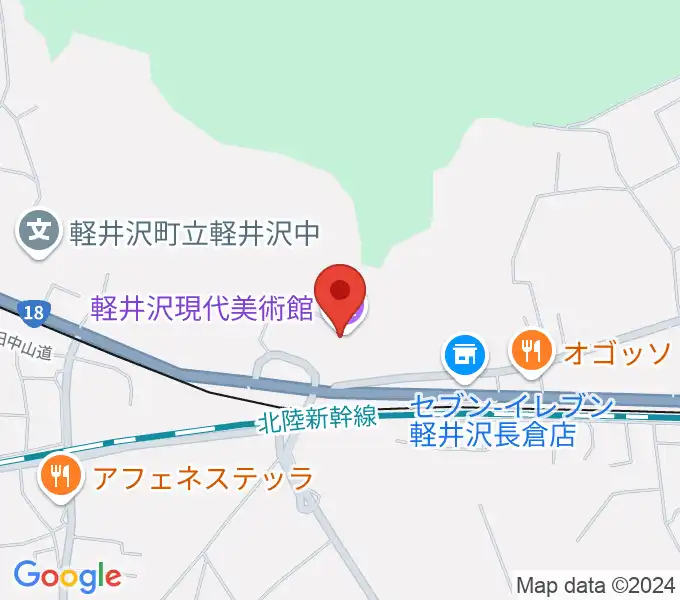 軽井沢現代美術館の地図