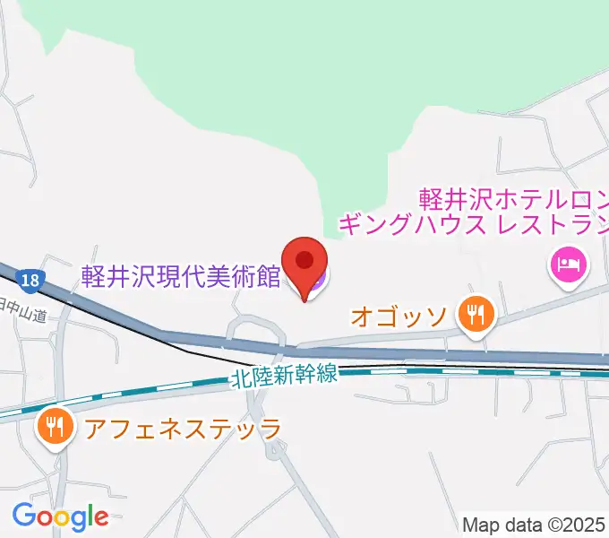 軽井沢現代美術館の地図