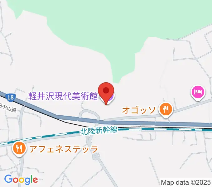 軽井沢現代美術館の地図