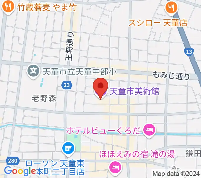 天童市美術館の地図