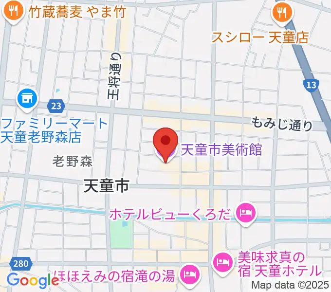 天童市美術館の地図