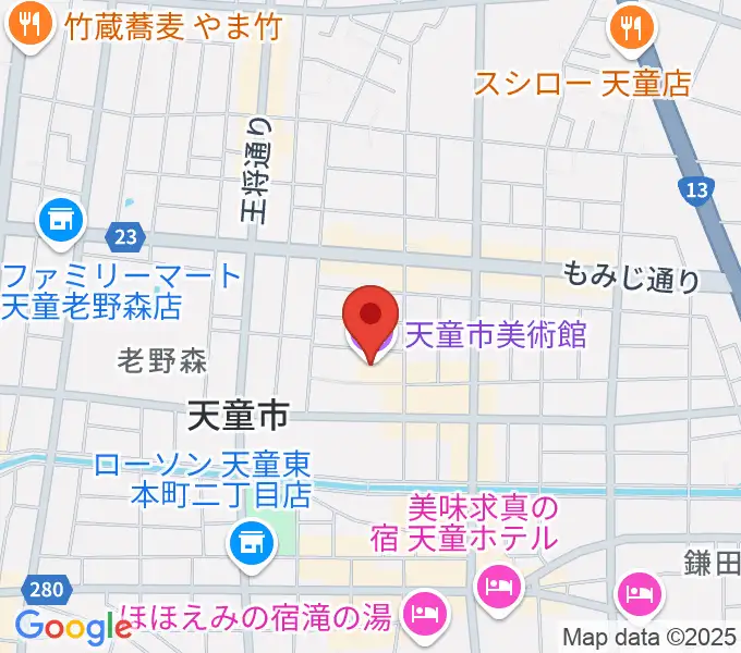 天童市美術館の地図