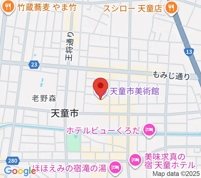 天童市美術館の地図