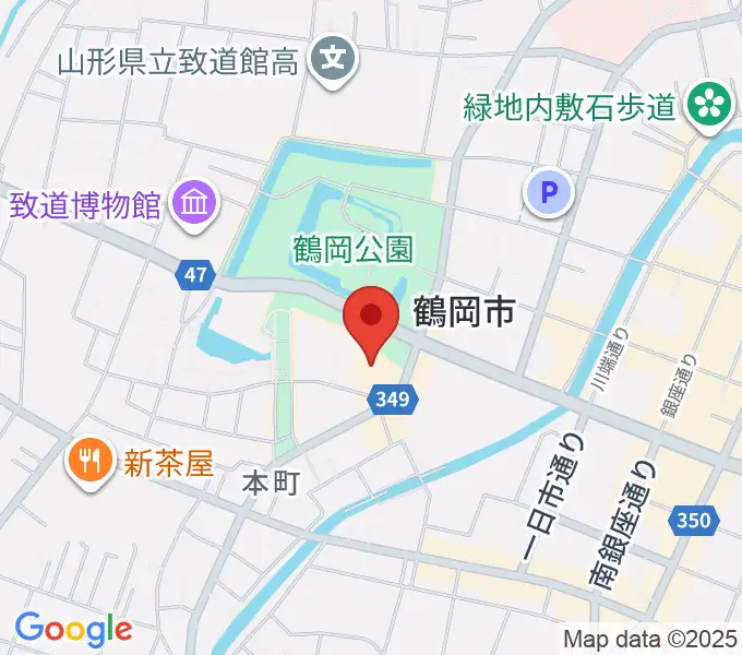 鶴岡アートフォーラムの地図