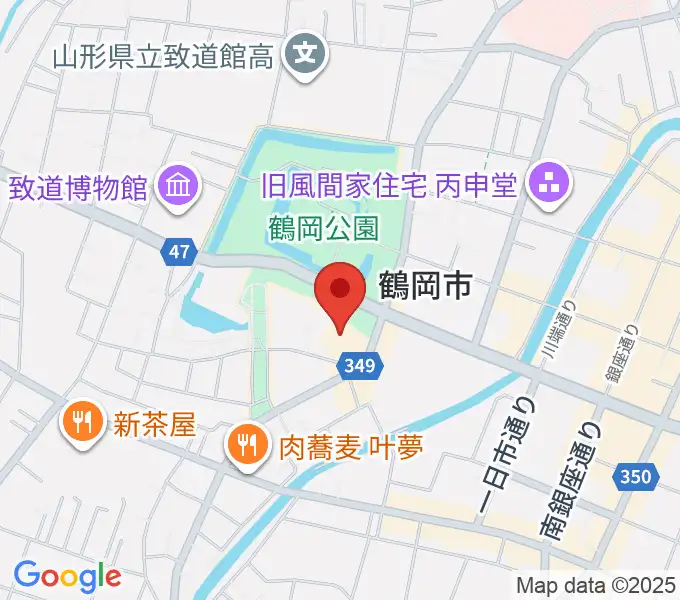 鶴岡アートフォーラムの地図