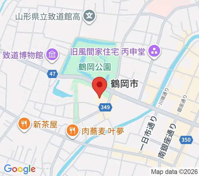 鶴岡アートフォーラムの地図