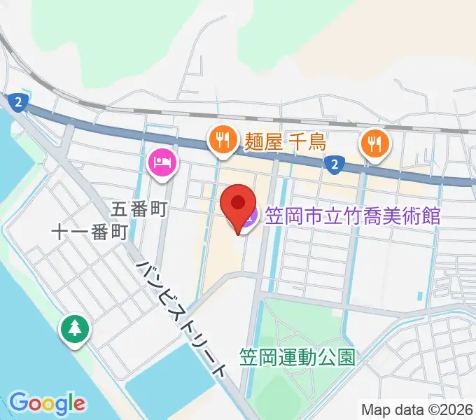 笠岡市立竹喬美術館の地図