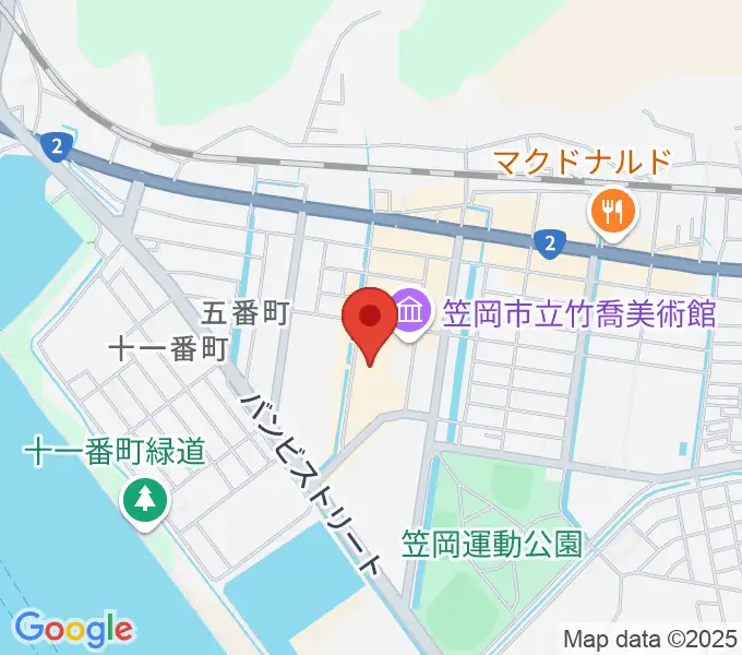 笠岡市民会館の地図