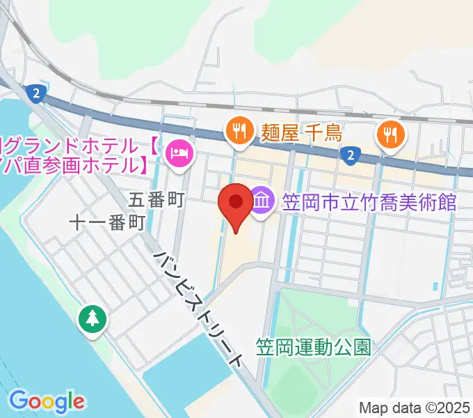 笠岡市民会館の地図