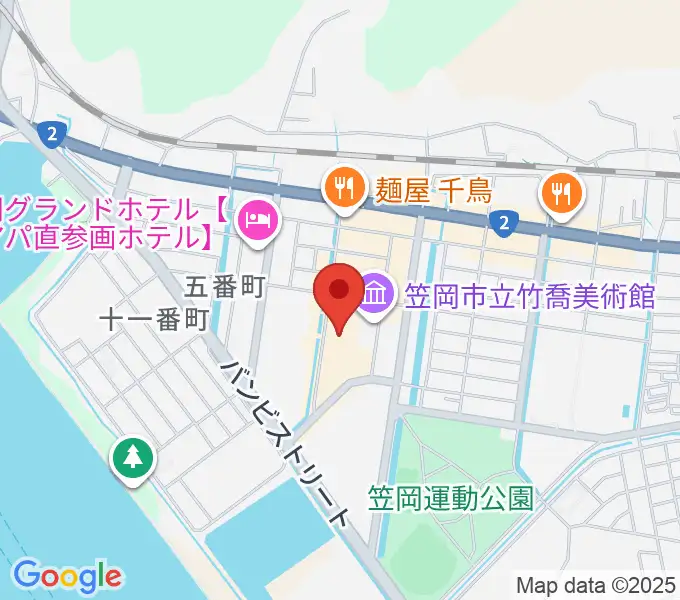 笠岡市民会館の地図