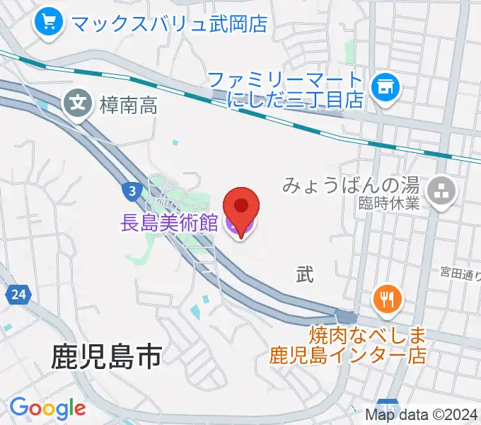 長島美術館の地図