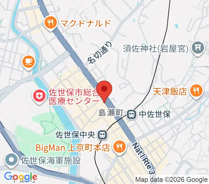 佐世保市博物館島瀬美術センターの地図