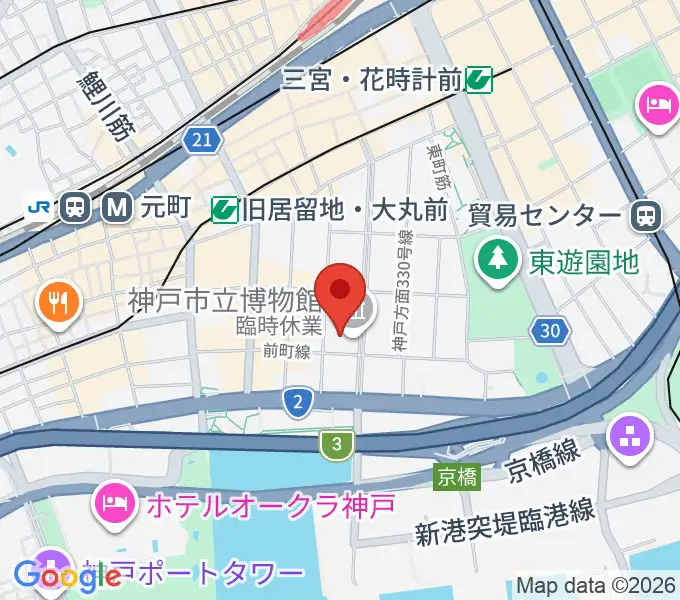 神戸市立博物館の地図
