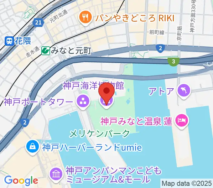 神戸海洋博物館の地図