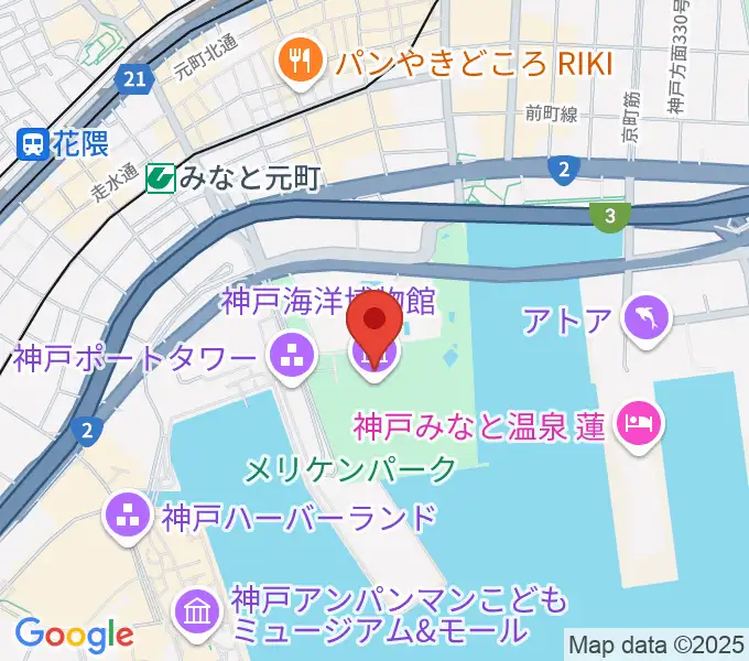 神戸海洋博物館の地図