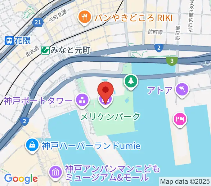 神戸海洋博物館の地図