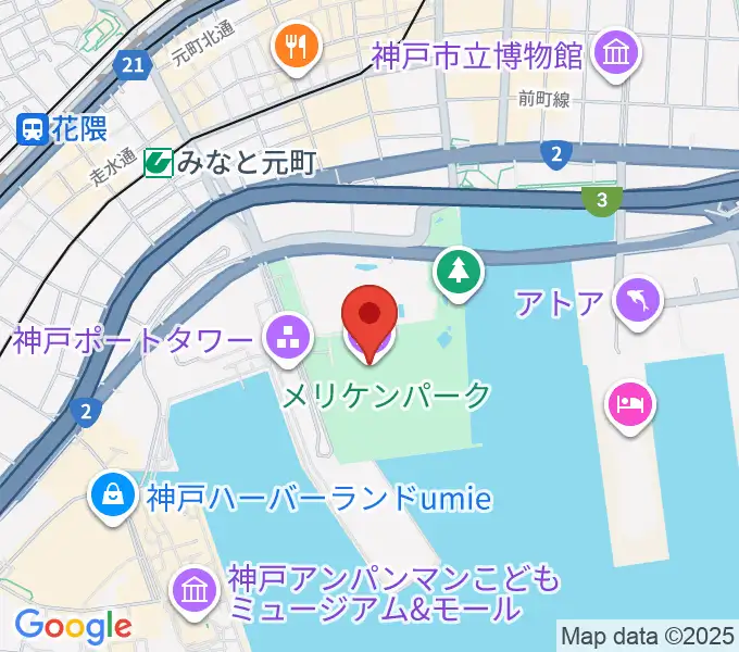 神戸海洋博物館の地図