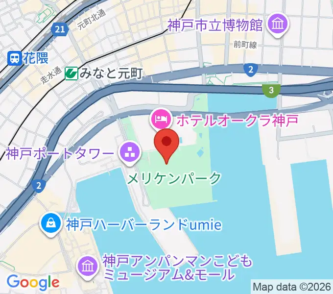 神戸海洋博物館の地図