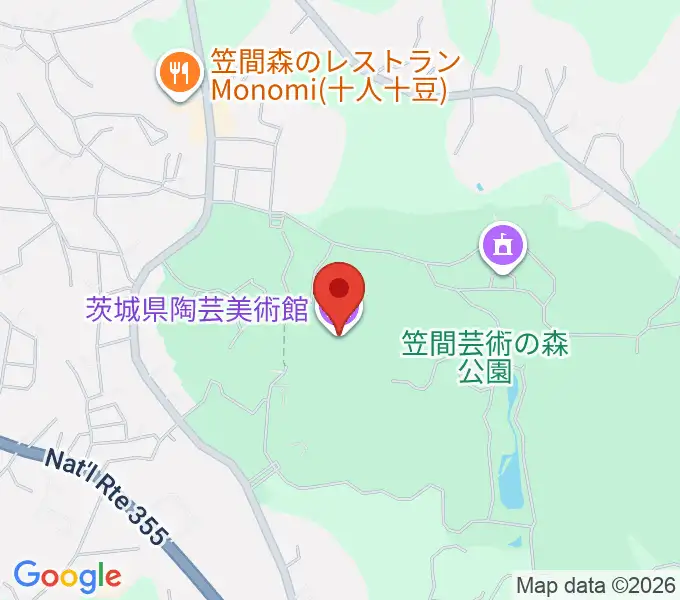 茨城県陶芸美術館の地図