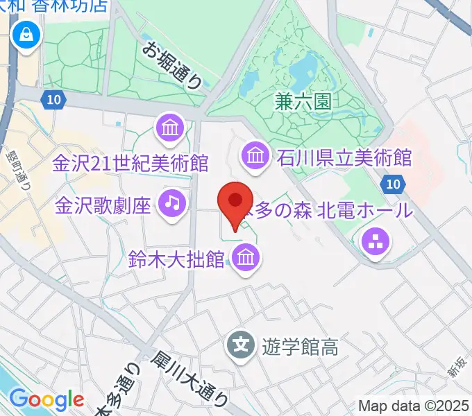 金沢市立中村記念美術館の地図