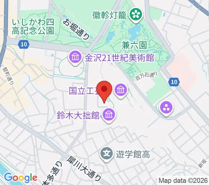 金沢市立中村記念美術館の地図