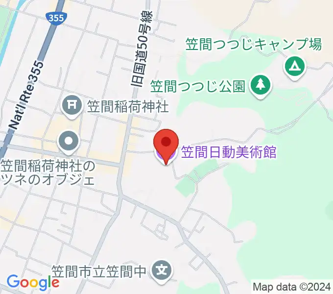 笠間日動美術館の地図