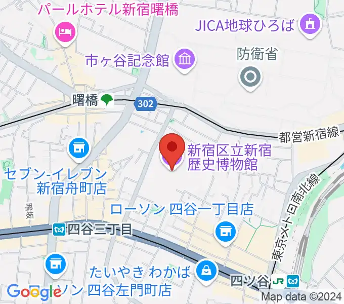 新宿歴史博物館の地図