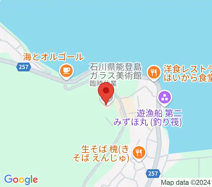 石川県能登島ガラス美術館の地図