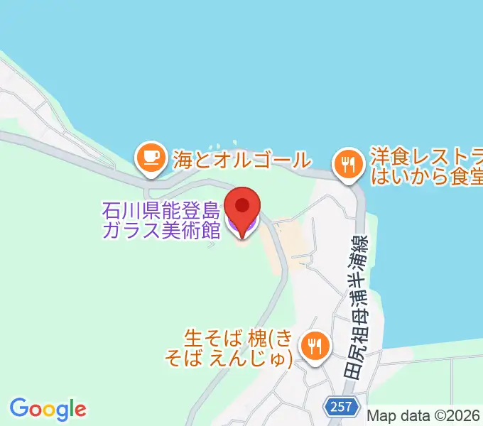 石川県能登島ガラス美術館の地図