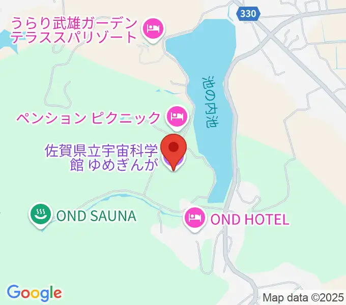 佐賀県立宇宙科学館ゆめぎんがの地図