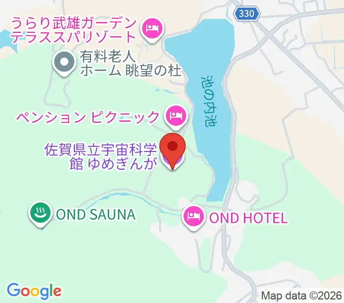 佐賀県立宇宙科学館ゆめぎんがの地図