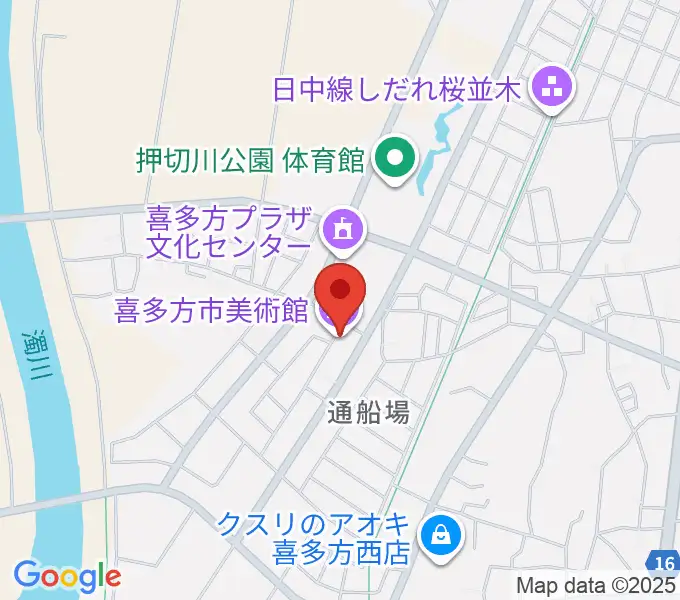 喜多方市美術館の地図