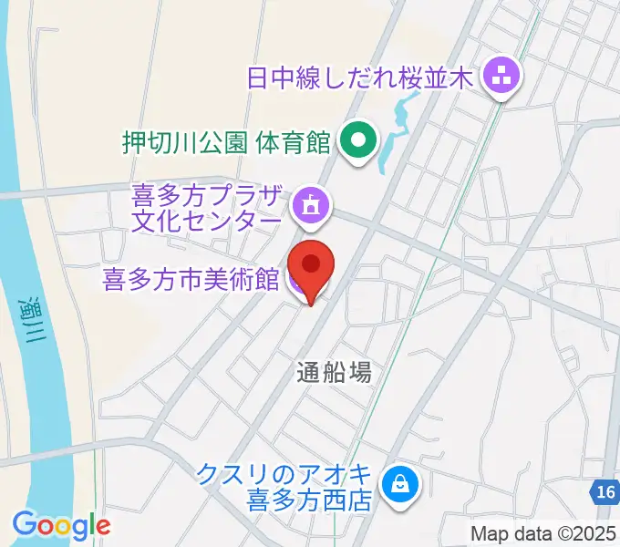 喜多方市美術館の地図