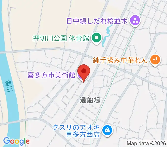 喜多方市美術館の地図