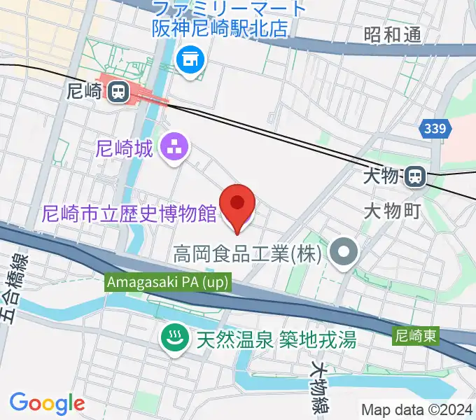 尼崎市立歴史博物館の地図