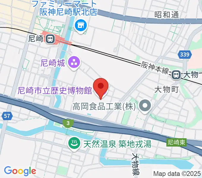 尼崎市立歴史博物館の地図