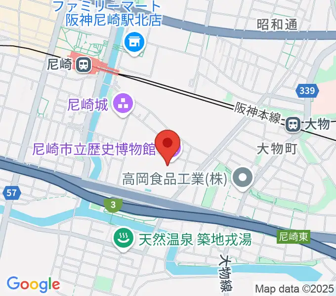 尼崎市立歴史博物館の地図
