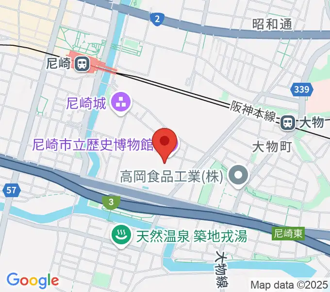 尼崎市立歴史博物館の地図